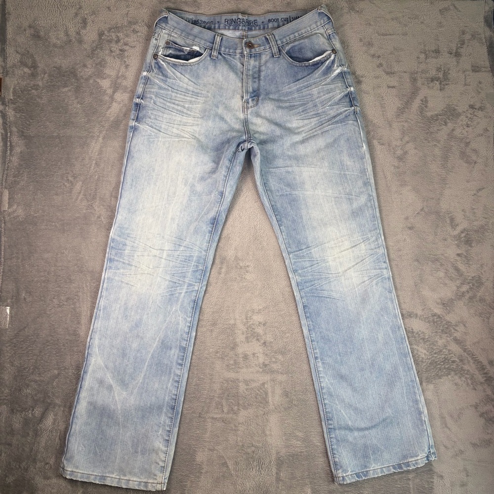 Ring of Fire Bootcut Jeans Men's 34x34 Blue Light Wash Denim Skater Y2K Retro